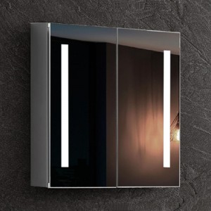 EU és USA luxus LED-es világítású, háttérvilágítással felszerelt fürdőszobai tükörgyógyászati ​​szekrény-ENE-AC-103